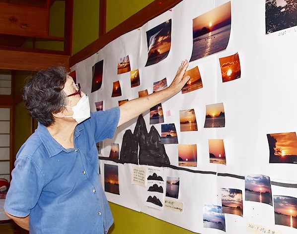 天満から見たさまざまな朝日の写真を紹介している